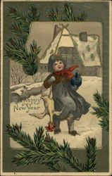 A Happy New Year Children Postcard Postcard