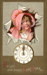 A Bright and Happy New Year Children Postcard Postcard