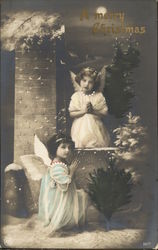 A Merry Christmas Angels Postcard Postcard