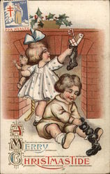 A Merry Christmastide Children Postcard Postcard