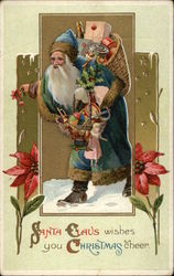 Santa Claus in Blue Robe Postcard