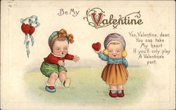 Be My Valentine Children Postcard Postcard