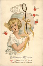 St. Valentines Greetings Children Postcard Postcard