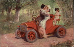 Couple Kissing in Car Couples Postcard Postcard