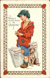 When a Feller Needs a Valentine Children Postcard Postcard