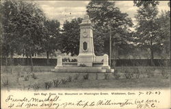 24th Regiment Connecticut Volunteer Monument on Washington Green Postcard