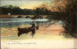 Weston Bridge View Auburndale, MA Postcard Postcard