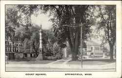 View of Court Square Springfield, MA Postcard Postcard