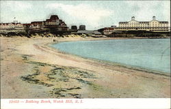 Bathing Beach Watch Hill, RI Postcard Postcard