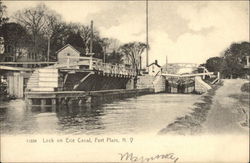 Lock on Erie Canal Fort Plain, NY Postcard Postcard