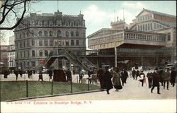 Entrance to Brooklyn Bridge New York Postcard Postcard