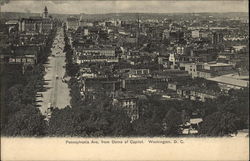 Pennsylvania Avenue from Dome of Capitol Postcard