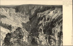 Canyon from Grand View - Yellowstone Park Postcard