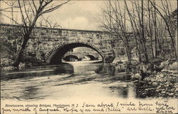 Brook Scene showing Bridges Postcard