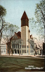 City Hall, Greetings Albany, NY Postcard Postcard