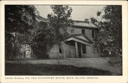 Old Davenport House, Rock Island Arsenal Illinois Postcard Postcard