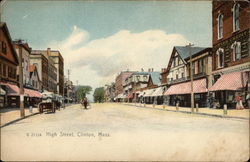 High Street Clinton, MA Postcard Postcard