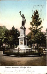 Soldiers Monument Holyoke, MA Postcard Postcard