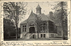 Brooks Library Brattleboro, VT Postcard Postcard