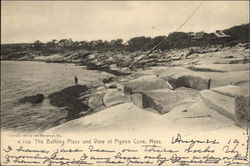 View from The Bathing Place Pigeon Cove, MA Postcard Postcard