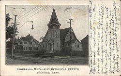 Highlands Methodist Episcopal Church Holyoke, MA Postcard Postcard