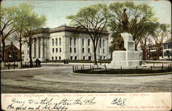 City Hall Square, Showing Public LIbrary and Soldier's Monument Postcard