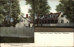 Site of First Theatre in America, First Performance, 1732 Williamsburg, VA Postcard Postcard