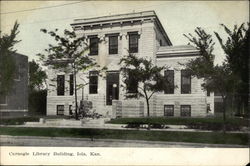 Carnegie Library Building Iola, KS Postcard Postcard