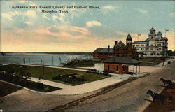 Chickasaw Park, Cossitt Library, and Custom House Postcard