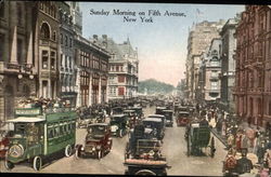 Sunday Morning on Fifth Avenue New York, NY Postcard Postcard