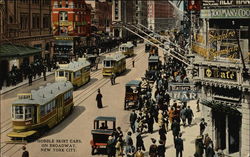 Hobble Skirt Cars on Broadway New York, NY Postcard Postcard