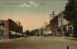 Main Street Looking East Postcard