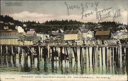 Wharf and Waterfront Wrangell, AK Postcard Postcard