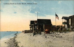 Looking South at Cedar Beach Milford, CT Postcard Postcard