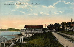 Looking Toward Pond Point Beach Milford, CT Postcard Postcard