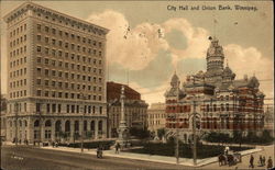 City Hall and Union Bank Winnipeg, MB Canada Manitoba Postcard Postcard