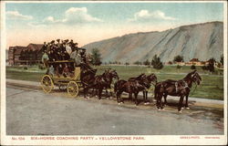 Six-Horse Coaching Party at Yellowstone Park Yellowstone National Park Postcard Postcard