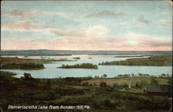 Damariscotta Lake from Bunker Hill Maine Postcard Postcard