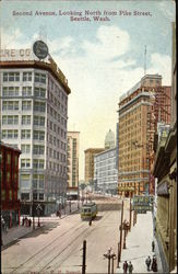 Second Avenue, Looking North from Pike Street Seattle, WA Postcard Postcard