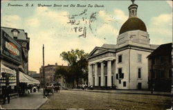 Weybosset Street and Old Round Top Church Providence, RI Postcard Postcard