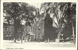 Town Hall Ayer, MA Postcard Postcard