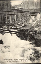 Deception Creek, Cascade Mountains on the Line of the Great Northern Railroad Skykomish, WA Postcard Postcard