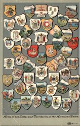 Arms of the States & Territories of the American Union Postcard