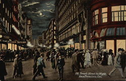 Powell Street by Night Postcard