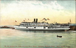 All aboard for Yale-Harvard Boat Race - Steamer Richard Pack New Haven, CT Postcard Postcard