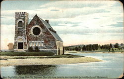 The Old Baptist Church, now nearly surrounded by the Wachusett Reservoir West Boylston, MA Postcard Postcard