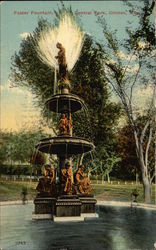 Foster Fountain in Central Park Clinton, MA Postcard Postcard