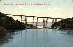 Central RR Trestle and Wachusett Reservoir Postcard