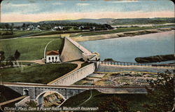 Dam & Power House, Wachusett Reservoir Postcard