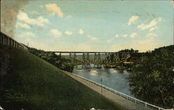 Railroad Bridge Clinton, MA Postcard Postcard